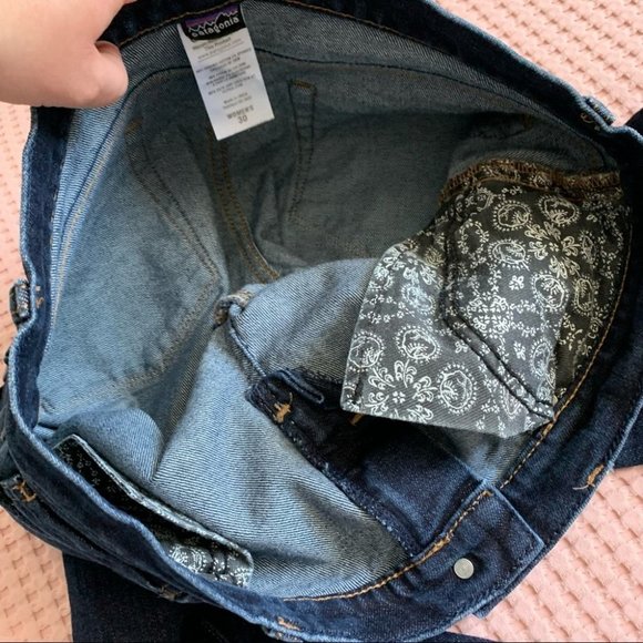 Patagonia Organic Cotton Dark Wash Low Mid Rise Jeans Boot Flare  Leg Women's 30 - Picture 8 of 12